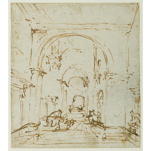 Perspective Study of a Venetian Colonnade